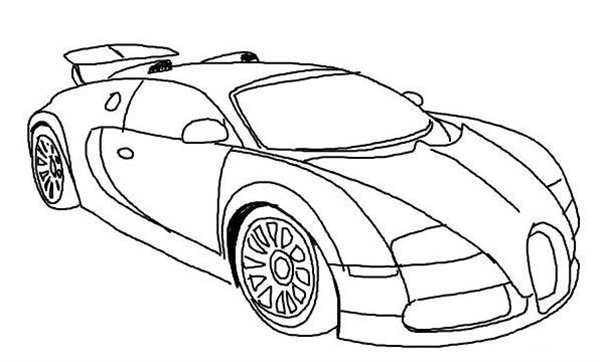 Раскраска Бугatti Veyron GTR Начни Рисовать