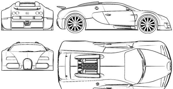 Раскраска Бугatti Veyron GTR Начни Рисовать
