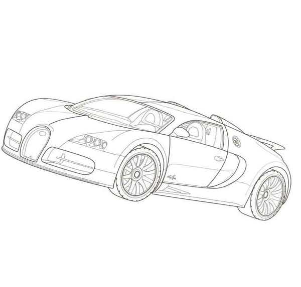 Раскраска Бугatti Veyron GTR Начни Рисовать