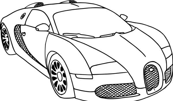 Раскраска Бугatti Veyron GTR Начни Рисовать