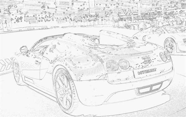 Раскраска Бугatti Veyron GTR Начни Рисовать