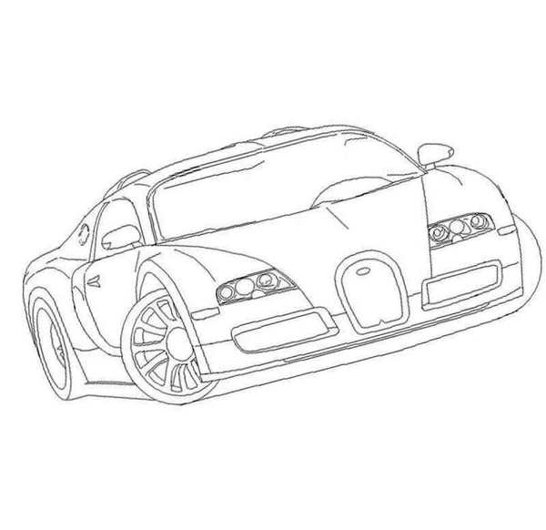 Раскраска Бугatti Veyron и пальм