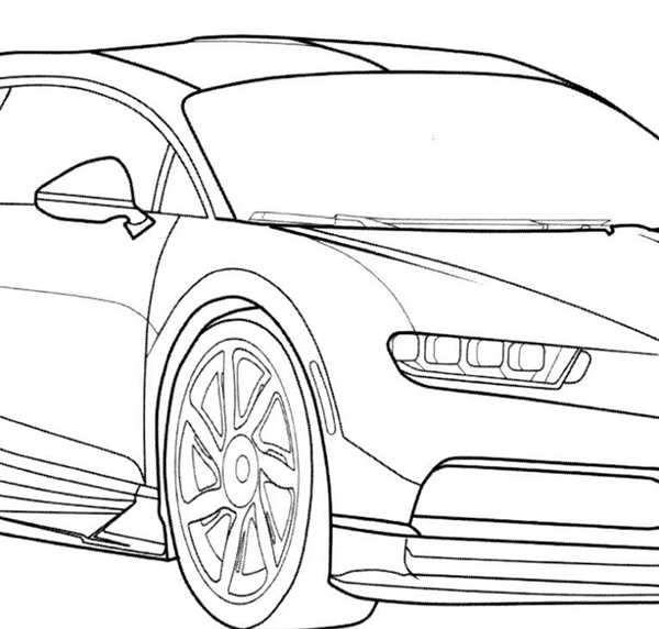 Раскраска Бугatti Veyron и пальм