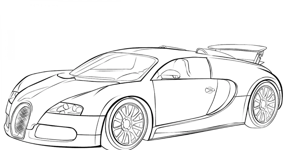 Раскраска Бугatti Veyron и пальм