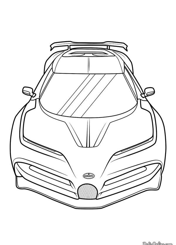 Раскраска Бугatti Veyron и пальм
