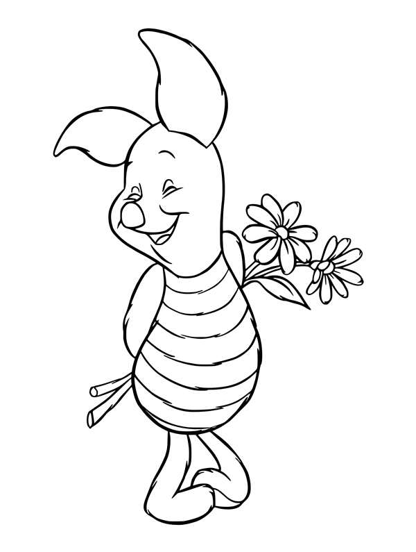 Раскраска Букет Цветов от ВинниПуха WinniethePooh