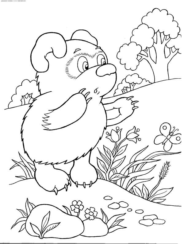 Раскраска Букет Цветов от ВинниПуха WinniethePooh