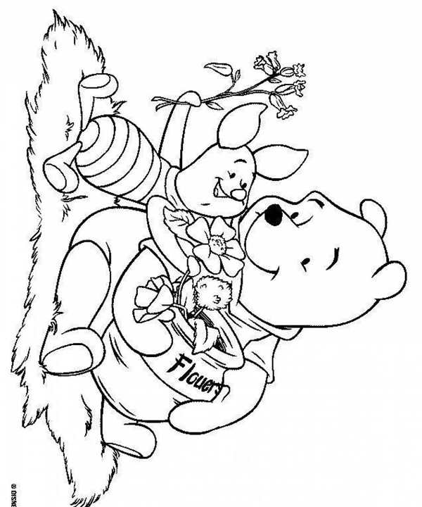 Раскраска Букет Цветов от ВинниПуха WinniethePooh