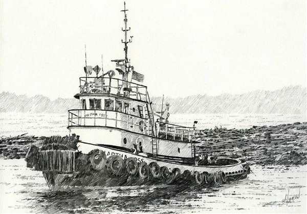 Раскраска Буксир В Море