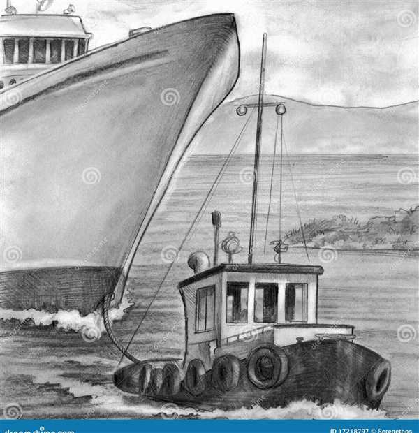 Раскраска Буксир В Море