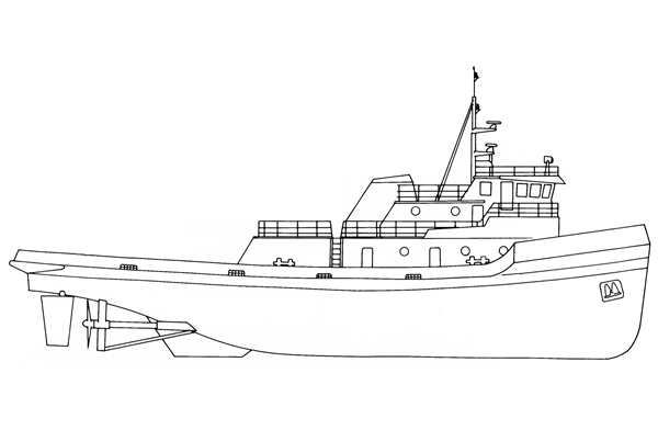 Раскраска Буксир В Море