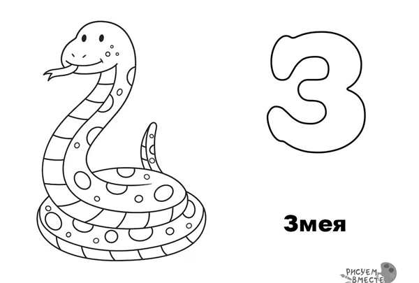 Буква з раскраска для детей
