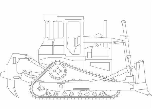 Раскраска Бульдозера Caterpillar Oliver