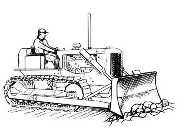 Трактор гусеничный ДТ-75 раскраска