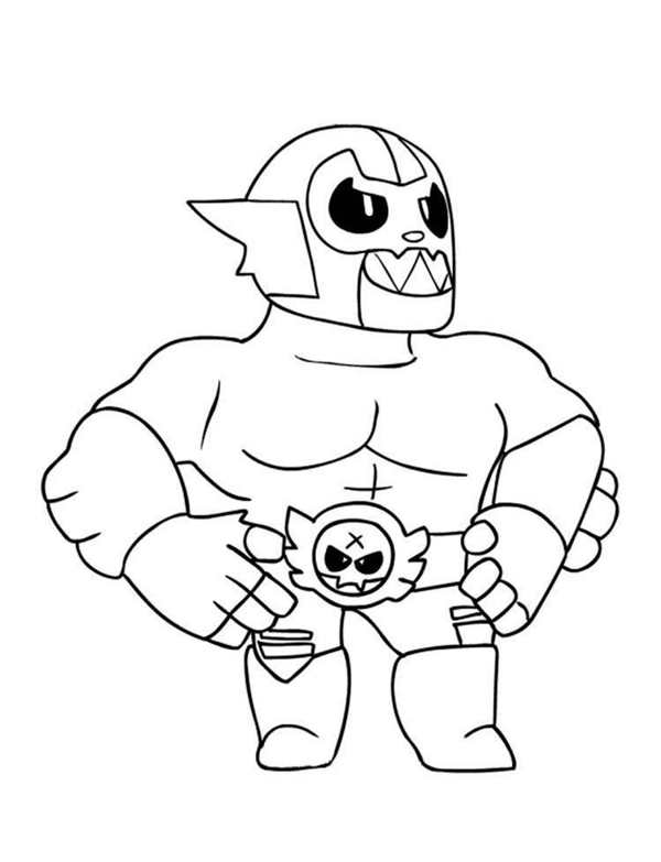 Раскраска Brawl Stars генерал Гавс