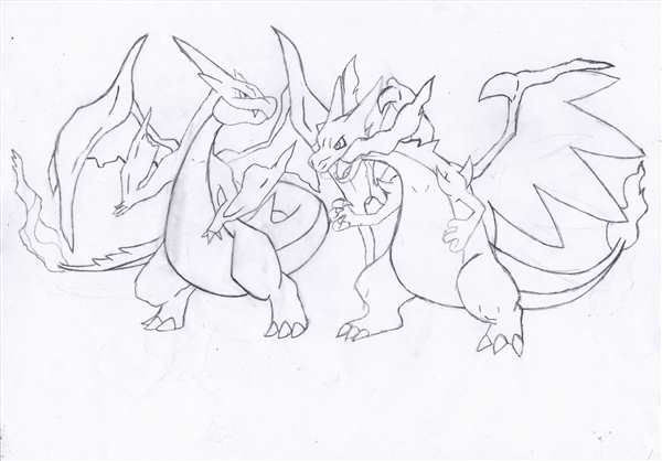 Раскраска Чаризард Веселые Задачки для ПоклонниковPokemons