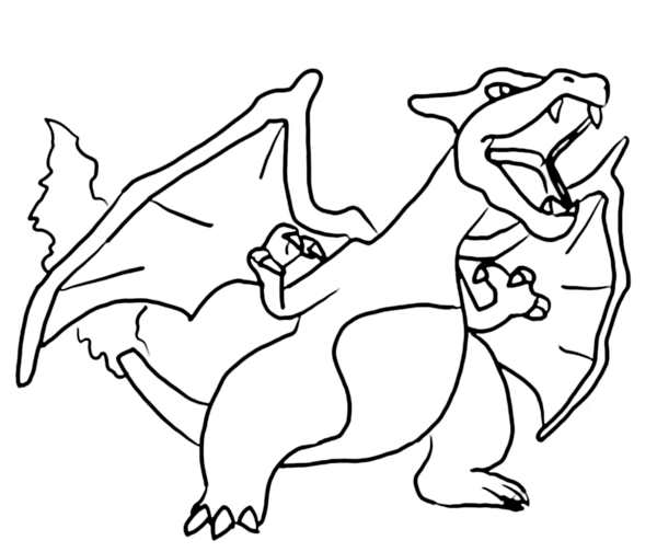 Pokemon Чаризард раскраска