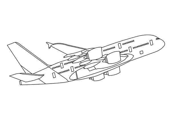 Раскраска самолет Боинг 747