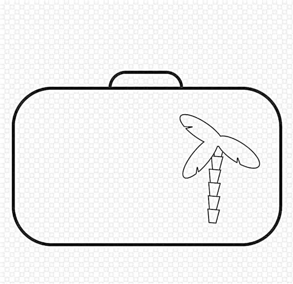 Раскраска Чемодан в руках у робота