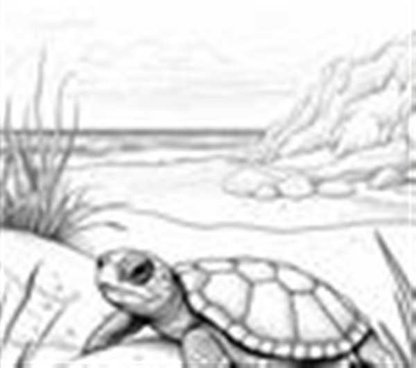 Черепашка раскраска для малышей