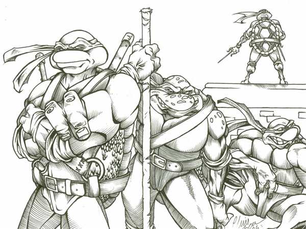 TMNT 2003 раскраска