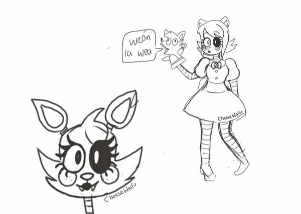 Раскраска Чиби Мангл из FNAF