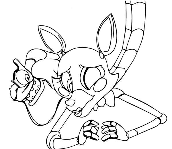 Раскраска Чиби Мангл из FNAF