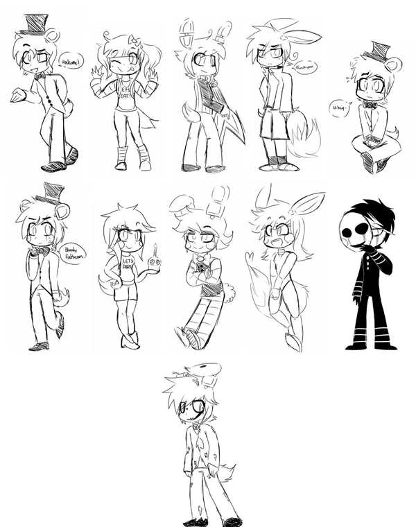Раскраска Чиби Мангл из FNAF