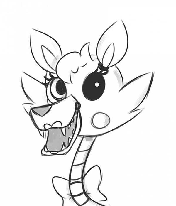 Раскраска Чиби Мангл из FNAF