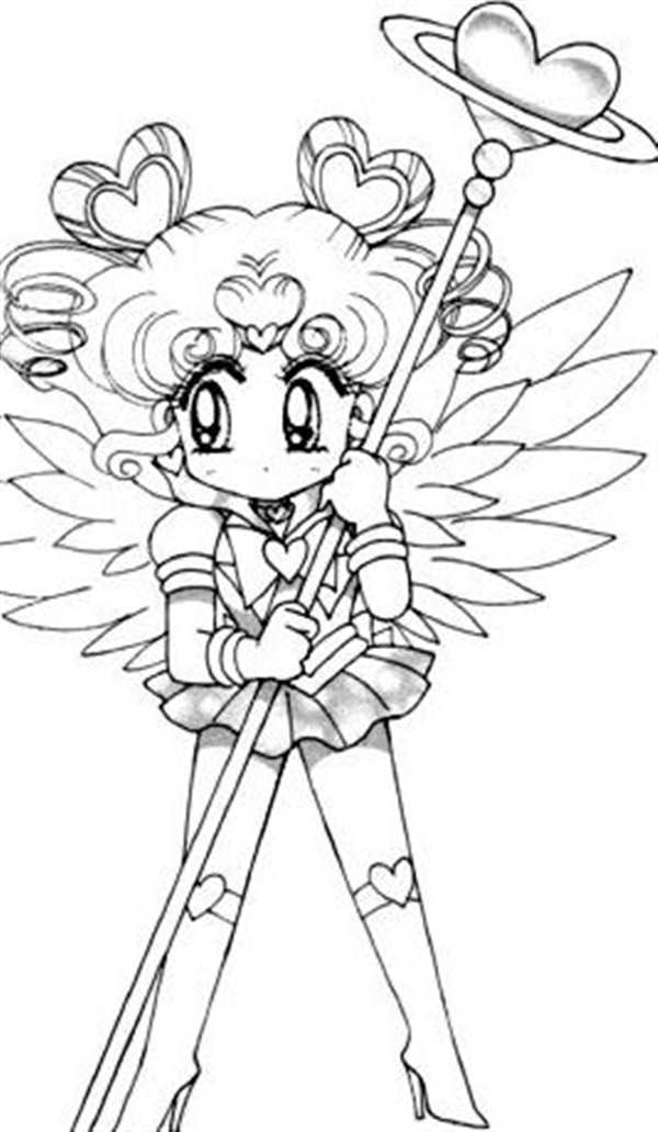 Раскраска Чibi Usa Sailor Moon Волшебные Абзацыawns