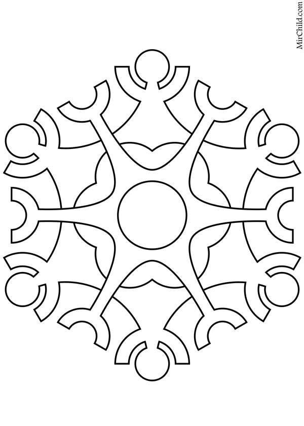 Снежинка раскраска