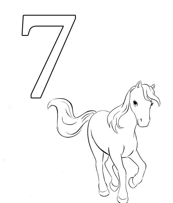 Цифра 7 трафарет