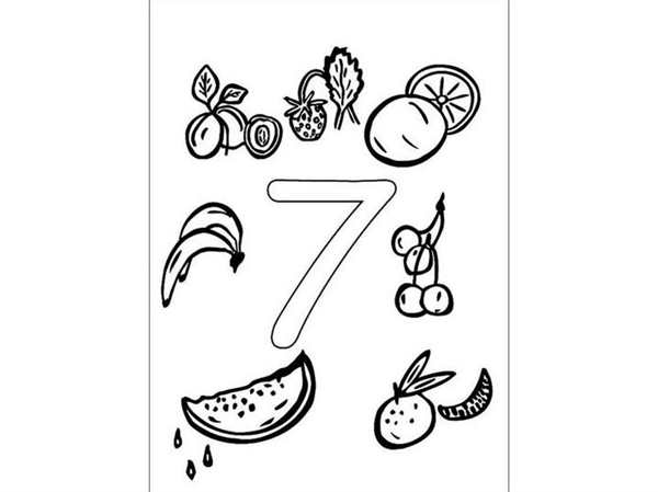 Число 7 раскраска