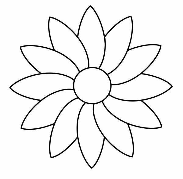 Раскраска цветок для детей 3-4 лет