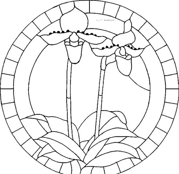 Витраж цветы эскизы