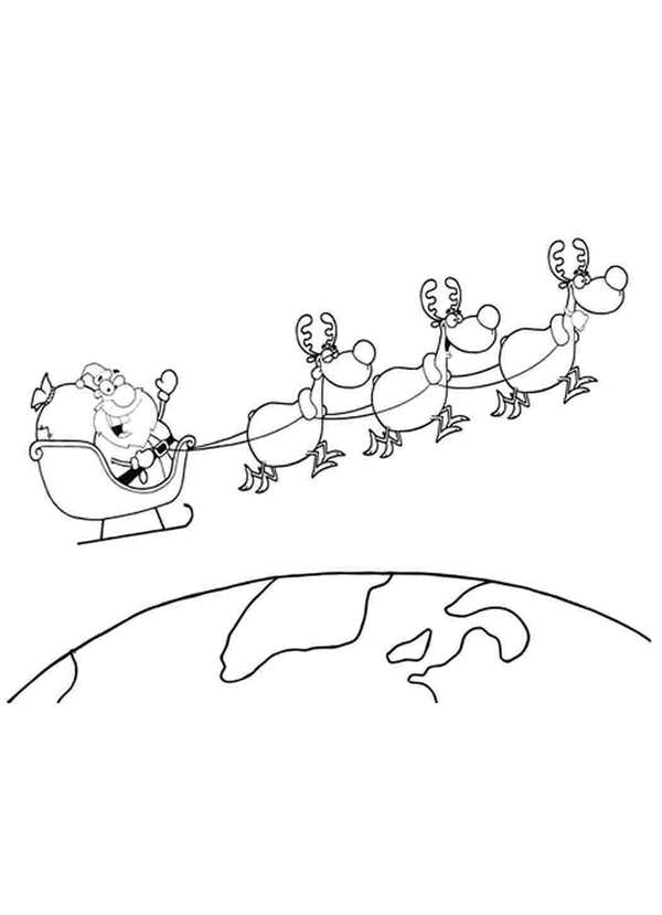 Новогодние сани с оленями
