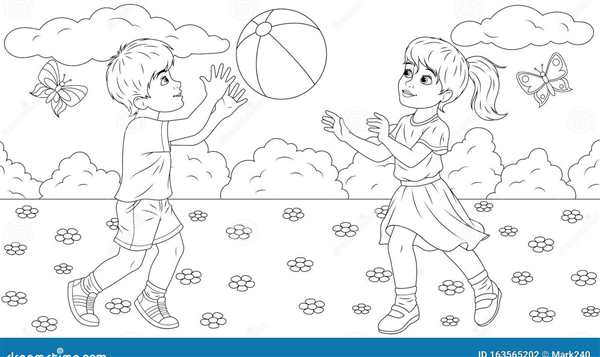 Раскраска Дети Играют На Улице