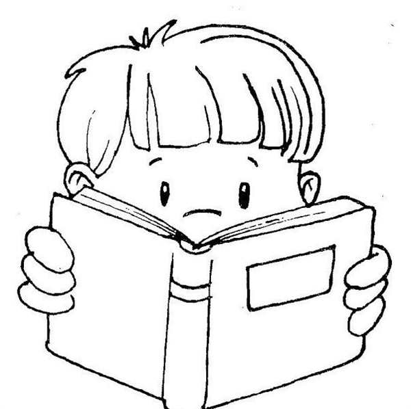 Раскраска ребенок с книгой для детей