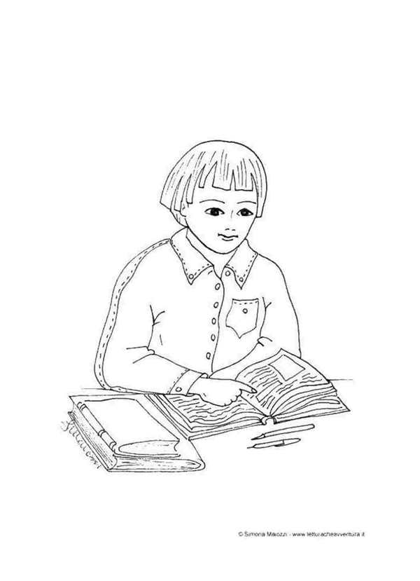 Раскраска чтение книг для детей