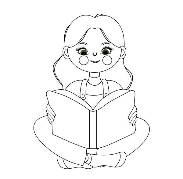 Раскраска дети читают книги