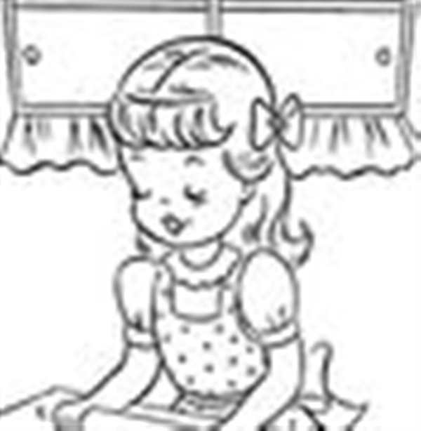 Раскраска Девочка моет руки