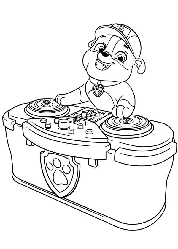 Раскраска DJ Звуки для Веселья и Творчества