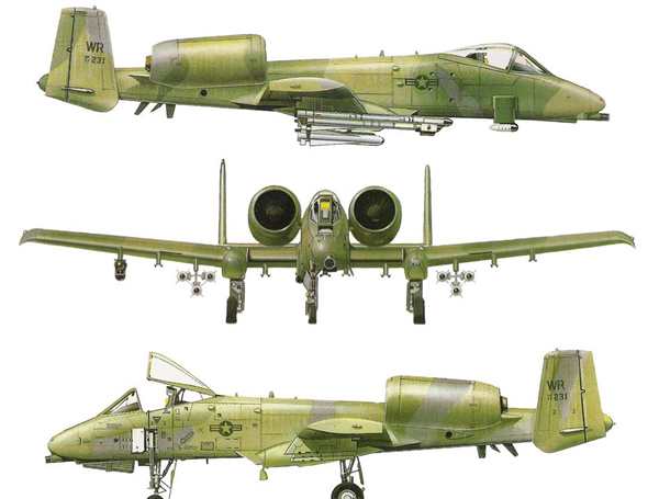 Fairchild Republic a-10 Thunderbolt II чертеж