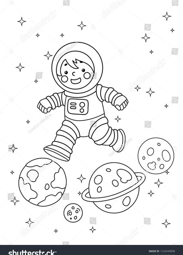 Космонавт раскраска для детей