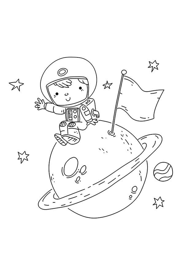 Космонавт раскраска