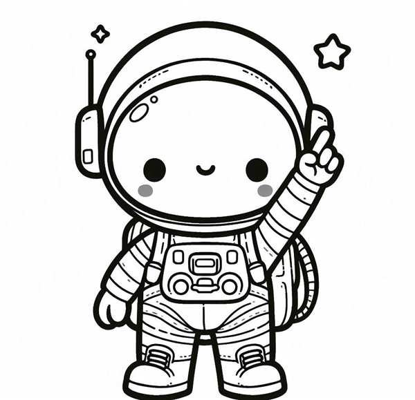 Космонавт раскраска для детей