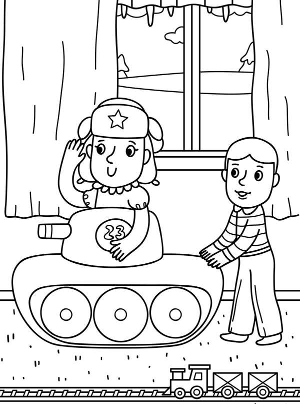 Рисунок на 23 февраля трафарет