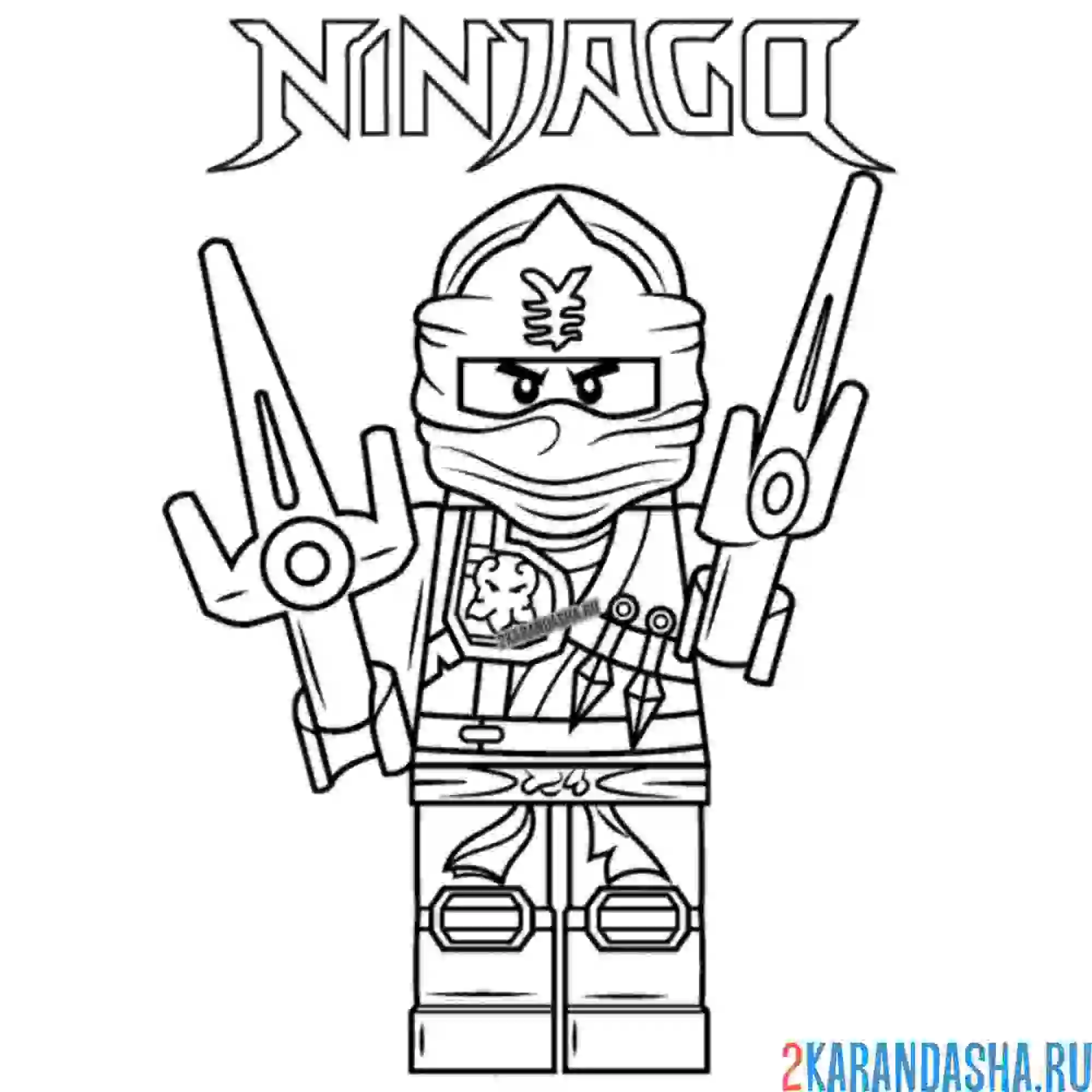 Раскраска для детей Ninjago Cole ZX