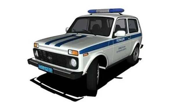 Раскраска для детей Полицейский на ВАЗ2131 Нива