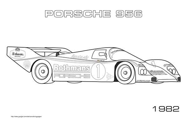 Раскраска Порше 959